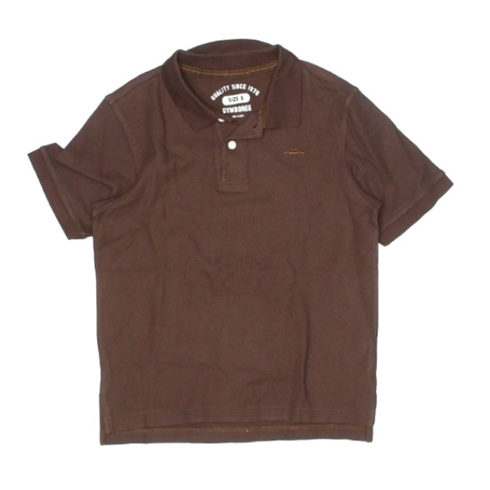 Gymboree solid brown short sleeve polo shirt 8 kids